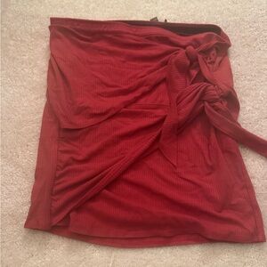 Express Bodycon Tiered Skirt. Flattering Front Layers/Knots